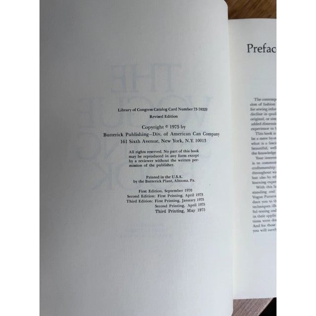 THE VOGUE SEWING BOOK 1975 Revised Edition No Dust Jacket Excellent hardcover condition -minor shelf wear From the book:...