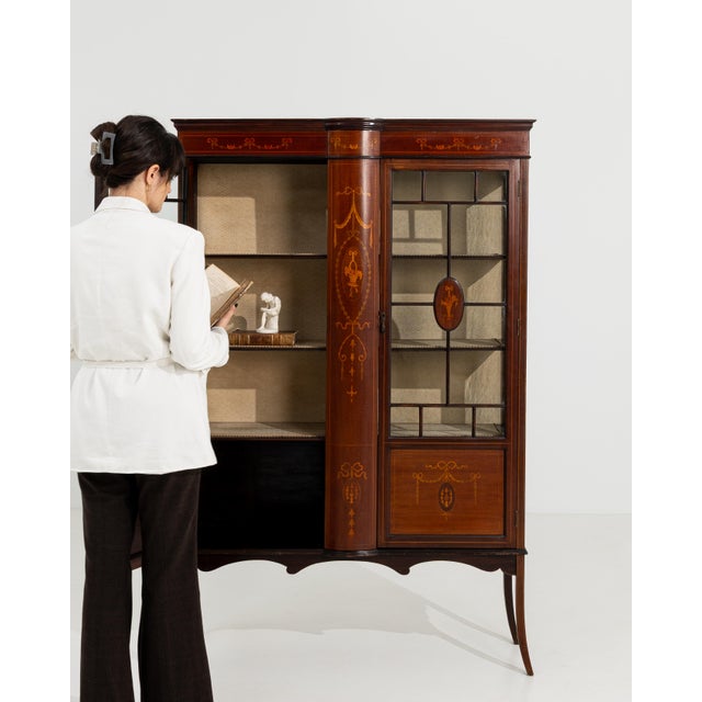19th Century Edwardian Marquetry Vitrine, Antique, United Kingdom, 19th Century For Sale - Image 5 of 14