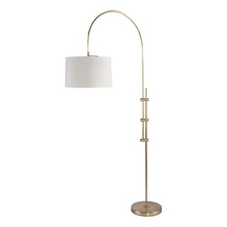 Regina Andrew Arc Floor Lamp With Fabric Shade (Natural Brass) For Sale