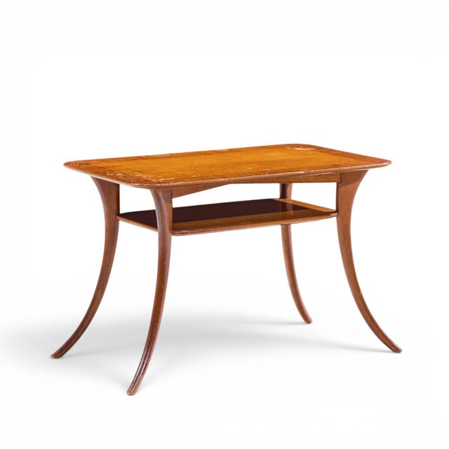 t.h. Robsjohn Gibbings for Widdicomb Mid Century Bleached Mahogany Sabre Side End Tables - Pair For Sale In Chicago - Image 6 of 12