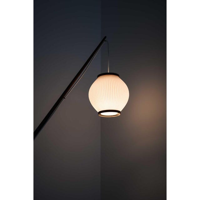 Fishing Pole Floor Lamp in Brass with Steel and Teak by Svend Aage Holm Sørensen, 1950s For Sale - Image 10 of 12
