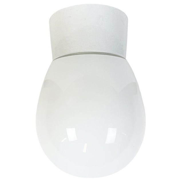 Vintage White Porcelain Ceiling Light, 1970s For Sale - Image 11 of 11