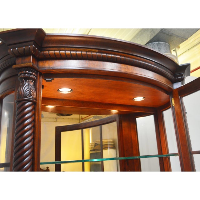 Brown Henredon Mahogany Curio Display Cabinet For Sale - Image 8 of 8