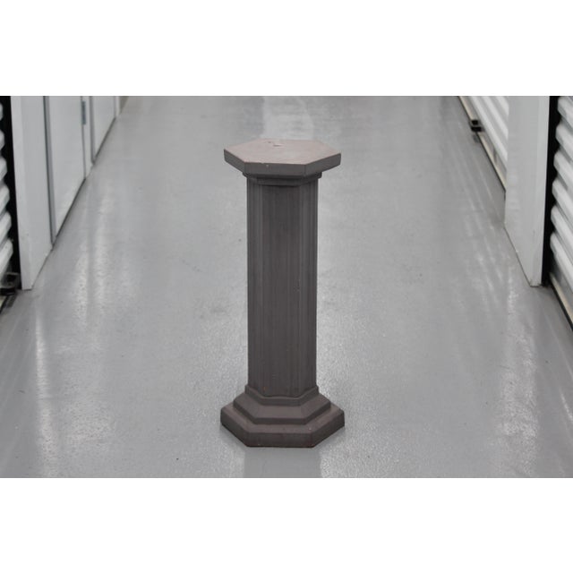 Gray Greek Style Column Statue Display Pedestal Plant Stand Roman Style Decor Set of 2 Polysynthetic material. Set of 2...