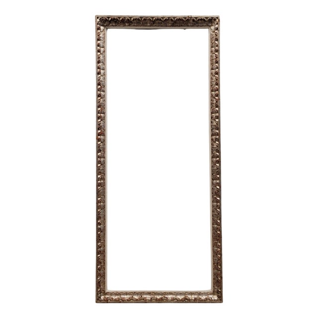 Rectangular Framed Mirror in Carved and Silvered Wood, 1960s For Sale