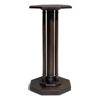 19th Century France Deep Ebony Black Ebonized Column Pedestal For Sale