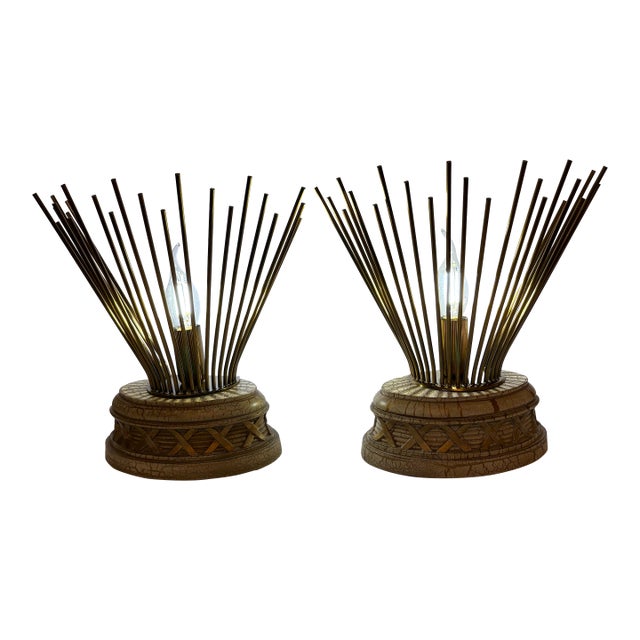 1970s Mid Century Modern (Mcm) Inspired Lamps Tabletop Units - A Pair For Sale