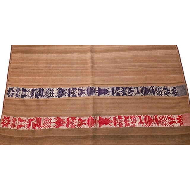 1960s Vintage 1960s Andean Handwoven Wool Poncho Textile – Geometric Indigenous Folk Art For Sale - Image 5 of 5
