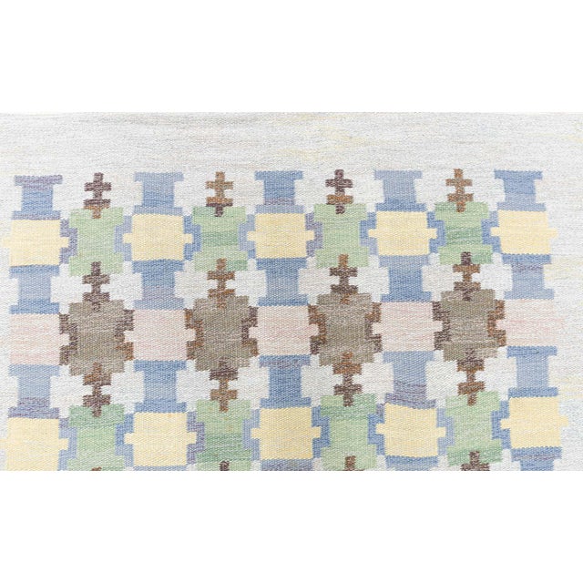 Textile Mid-Century Scandinavian Flatweave Rug Designed By Judith Johansson "Spise Hall" For Sale - Image 7 of 7