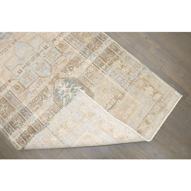 Textile Neutral Persian Heriz Karadja Runner rug no. j5323 For Sale - Image 7 of 9