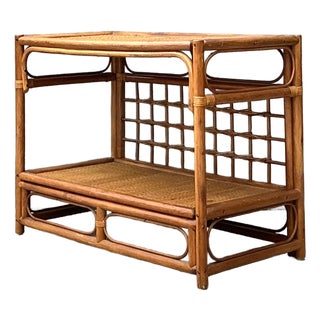 Vintage Grid Rattan Sideboard For Sale