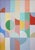 2026, Bauhaus Geometric Triptych Painting in Vivid Pastel Tones, Chromatic Deco Radiance, Acrylic Paint on Watercolor Paper For Sale - Image 4 of 11
