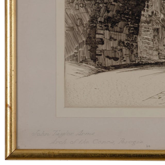 John Taylor Arms Arch of the Conca, Perugia Etching, 1926 For Sale - Image 4 of 6