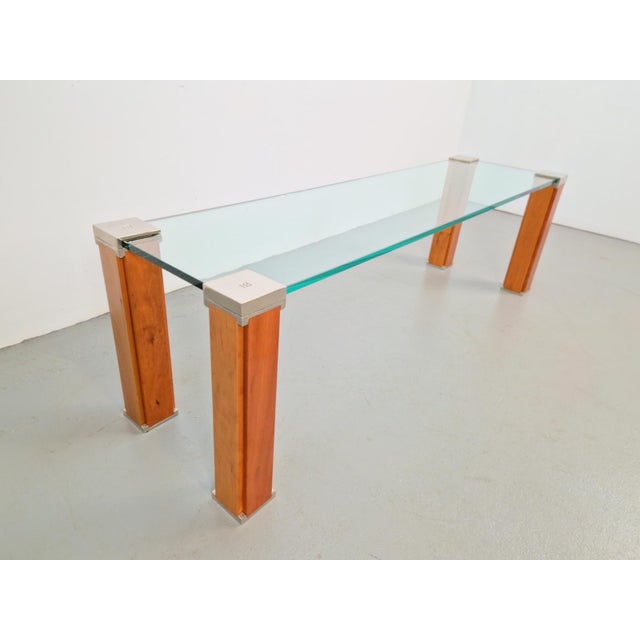 Pioneer T66 Cherry Wood & Glass Side Table from Peter Ghyczy, 1980s For Sale - Image 12 of 16