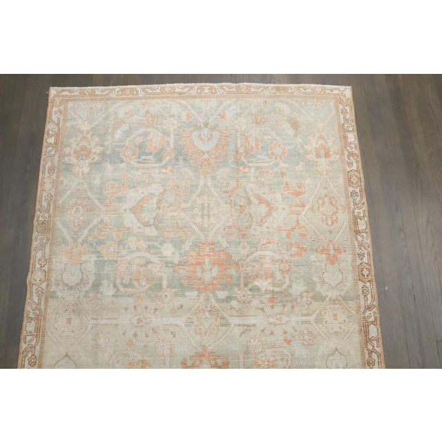 Abrashed Soft Peach Green Malayer Rug For Sale - Image 4 of 9