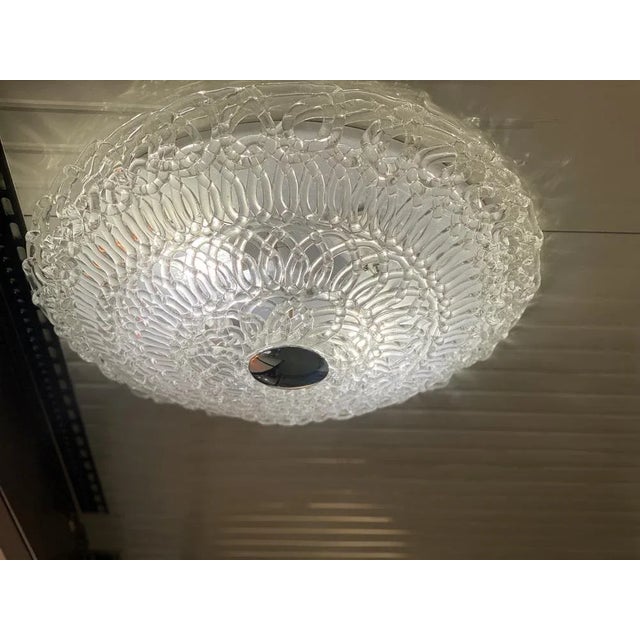 Transparent Filigree Flush Mount in Murano Glass from Simoeng For Sale - Image 5 of 12