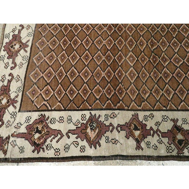 Brown Galerie Shabab Collection Mid-20th Century Handmade Turkish Room Size Carpet in Brown and Cream For Sale - Image 8 of 10