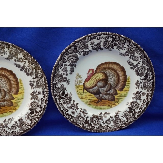 1990s Vintage Spode Woodland Turkey Salad Plates-Set of 2 For Sale - Image 5 of 6