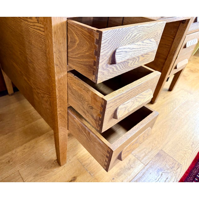 Vintage Oak C-Curve Roll Top Desk With Full Fitted Interior For Sale In New York - Image 6 of 10