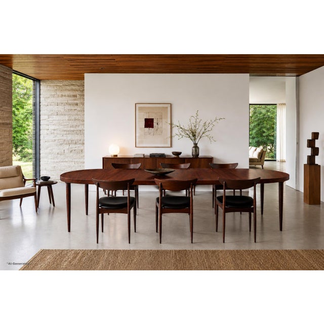 Danish modern expanding rosewood dining table designed by Harry Ostergaard for A/S Randers Mobelfabrik and imported by...