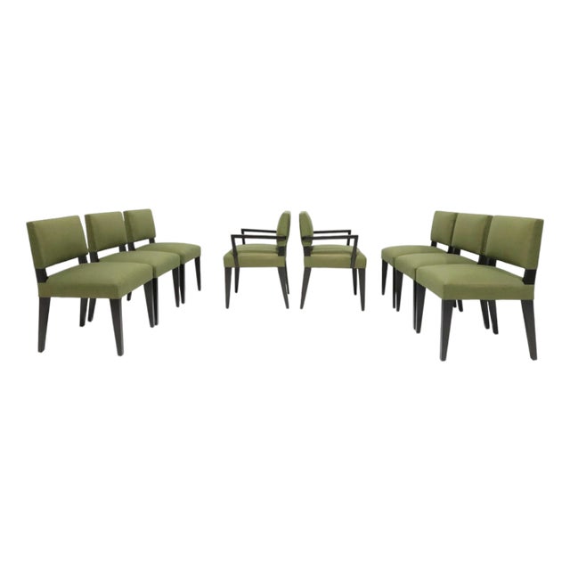 Robsjohn-Gibbings Dining Chairs in Donghia Upholstery, Attributed - Set of 8 For Sale