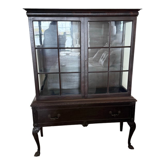 Antique Chippendale Mahogany Cabinet For Sale