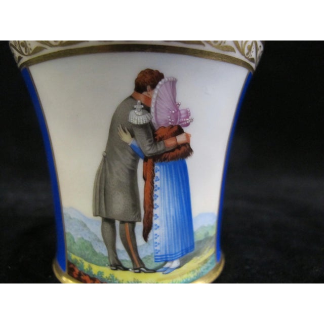 Antique KPM (Königliche Porzellan Manufaktur or Royal Porcelain Factory in Berlin, Germany) bright gilded and cobalt blue...