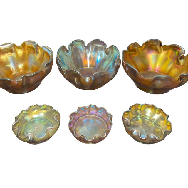 Glass Louis Comfort Tiffany Favrile Glass Salt Dishes – Set of Eight - Early 20th C. For Sale - Image 7 of 9