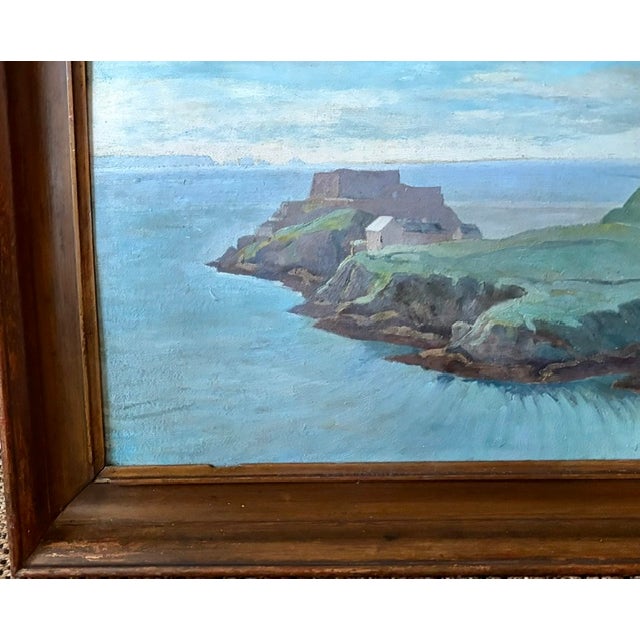 Wood Antique Oil Painting - Mere El Kebir - The Fort and the Bay of Santa Cruz, Algeria, Signed For Sale - Image 7 of 8