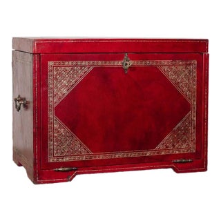 Antique French Leather Écritoire, Traveling Secretary For Sale
