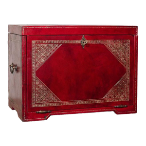 Antique French Leather Écritoire, Traveling Secretary