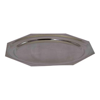 1970’s Vintage/New Old Stock Frank Cobb Silverplate Octagonal Fish Platter, Raw Edge For Sale