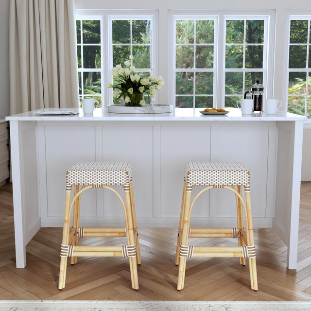 This backless stool measures 30" high, so it sits at just the right height for your bar seating. It has an intricately...