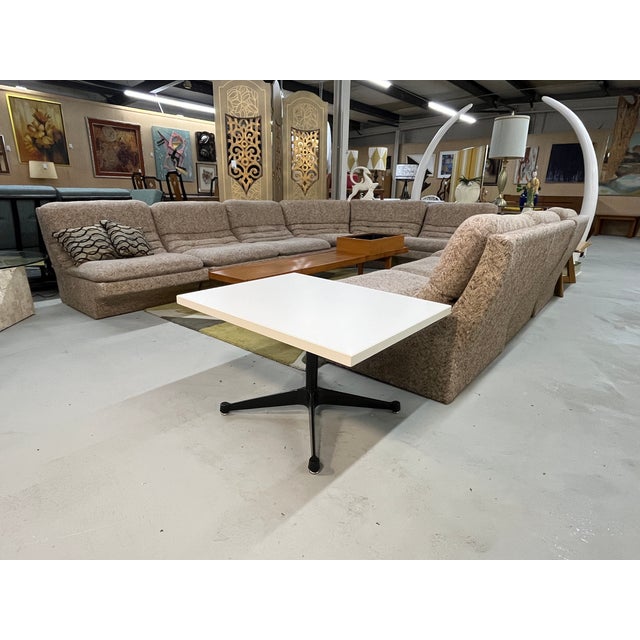 White Vintage Charles Eames for Herman Miller Rectangular White and Black Side Table For Sale - Image 8 of 12