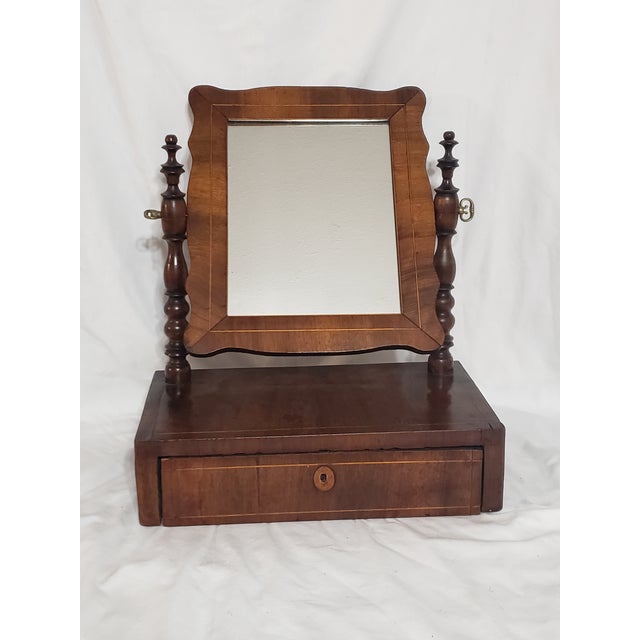 1920's Gentleman's Cheval Shaving Mirror & Drawer With Key Chairish