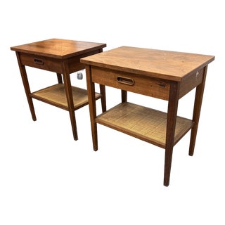 Jack Cartwright for Founders Furniture 1960's Walnut Nightstands, Pair For Sale