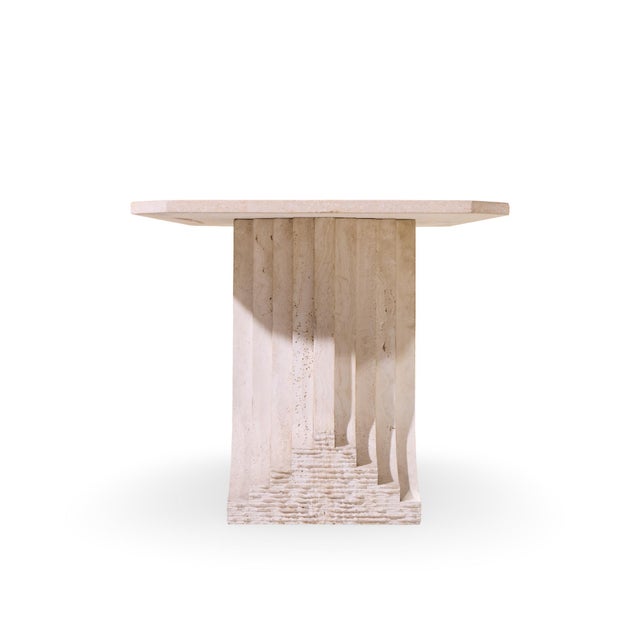 Mid 20th Century Carlo Scarpa Style Mid Century Italian Travertine Table For Sale - Image 5 of 7