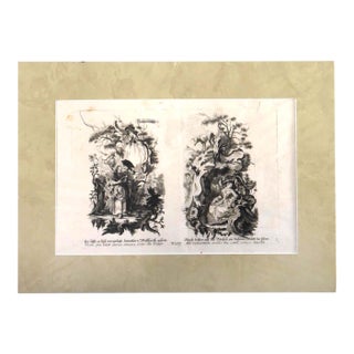 1980s Allegorical Scenes With Natural Elements, Possibly by Johann Elias Ridinger (1698-1767) For Sale