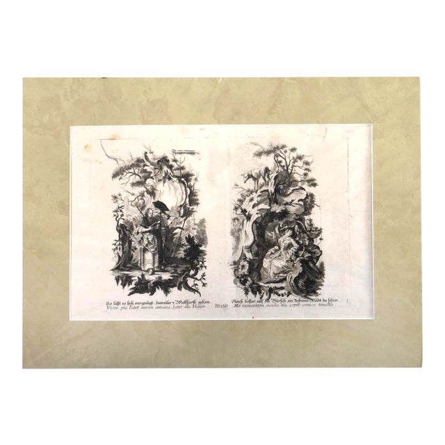 1980s Allegorical Scenes With Natural Elements, Possibly by Johann Elias Ridinger (1698-1767) For Sale