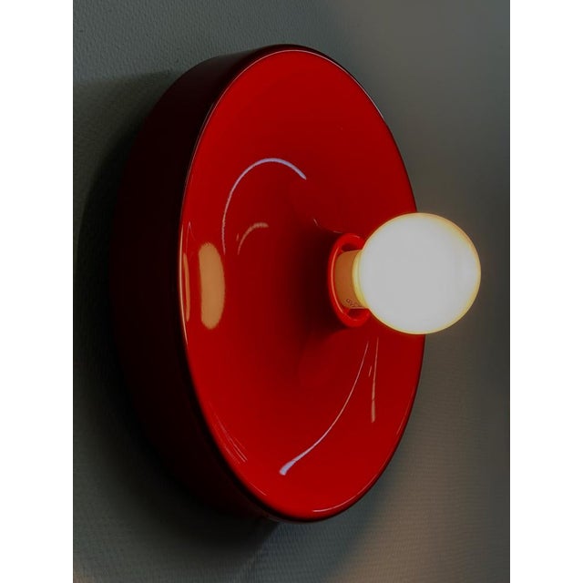 Space Age Red Disc Lamp from Enrico Tronconi, 1970s For Sale - Image 6 of 12