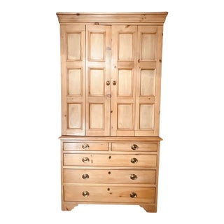 British Traditions, Inc. English Victorian Linen Press in Gorgeous Pine For Sale
