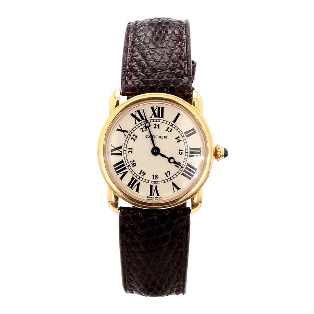 Vintage Cartier Ronde Louis 2886 Quartz 29mm 18k Gold Watch For Sale - Image 11 of 13