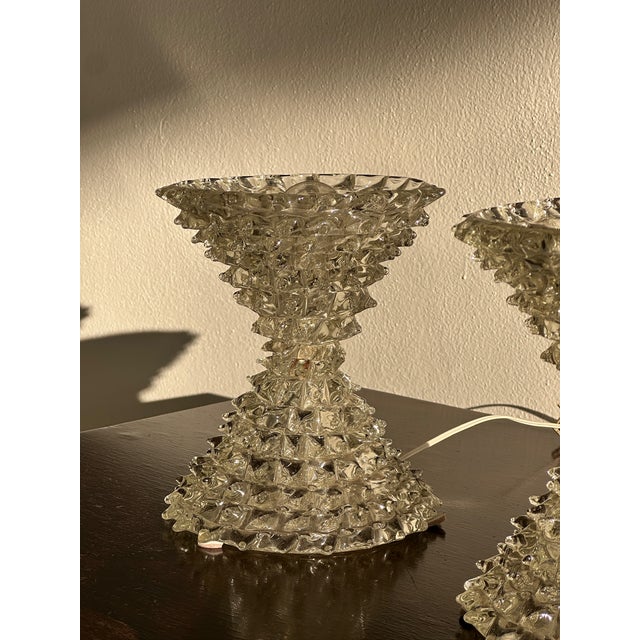 1950s Murano Glass Lamps from Barovier & Toso, 1950s, Set of 2 For Sale - Image 5 of 8