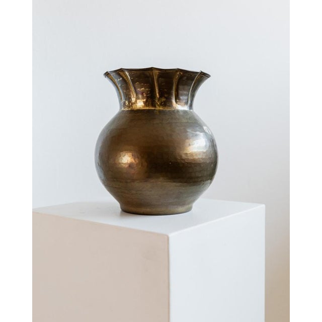 Brown Vintage Brass Vase, 1960s For Sale - Image 8 of 10