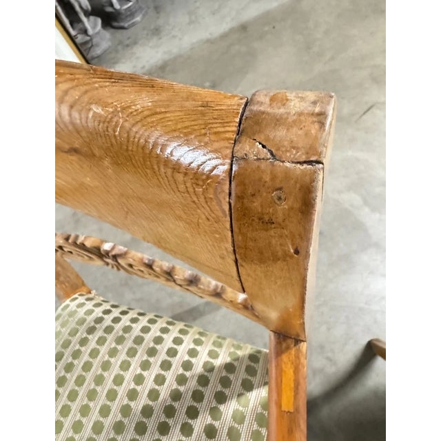 Antique Carved Wood Polka Dot Seat Armchairs - A Pair For Sale - Image 16 of 18