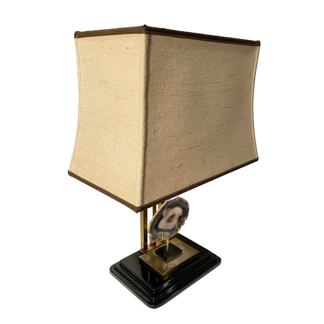 Mid-Century Modern Vintage Willy Daro Style Agate Lamp, Made in Belgium For Sale - Image 3 of 11