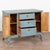 Antique Swedish country baroque style pine cabinet or small sideboard with three central drawers flanked by two narrow...