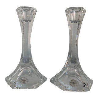 Vintage Gorham Lead Crystal Candlestick Holders- a Pair For Sale