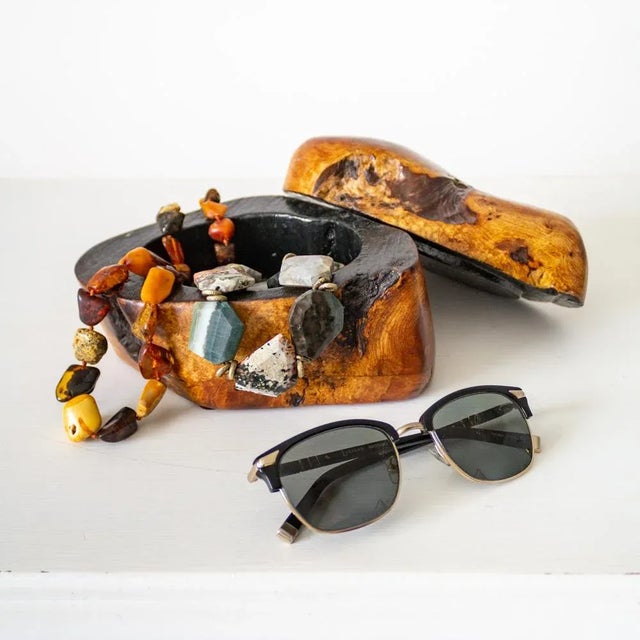 Postmodern Brutalist Burlwood Trinket or Jewelry Box For Sale - Image 6 of 12