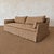 2020s Parisian Sofa Slip Covered in Belgian Spice Linen For Sale - Image 5 of 16